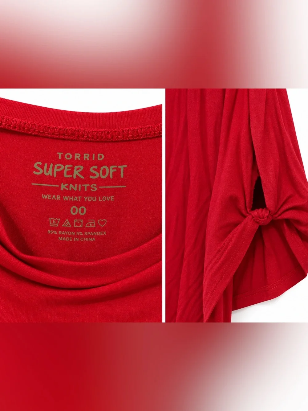 Torrid Super Soft Red Ribbed Below Knee Dress Size 00